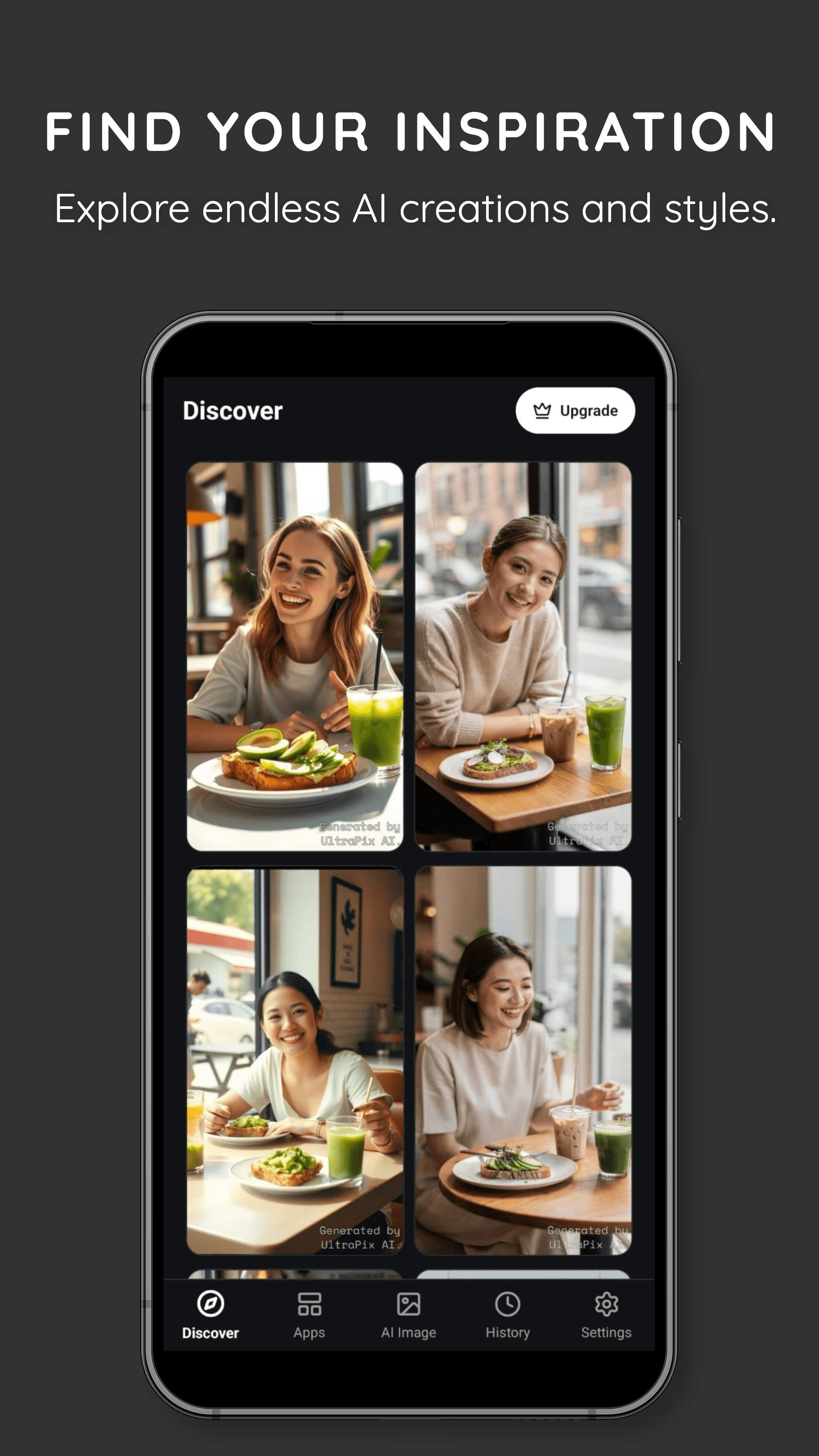 UltraPix text-to-image generation screen
